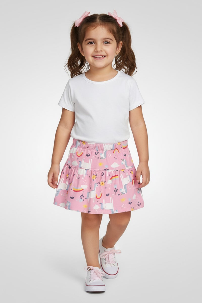 guppy Toddlers Girl Graphic Print Skirt, Multicolor - Image 1